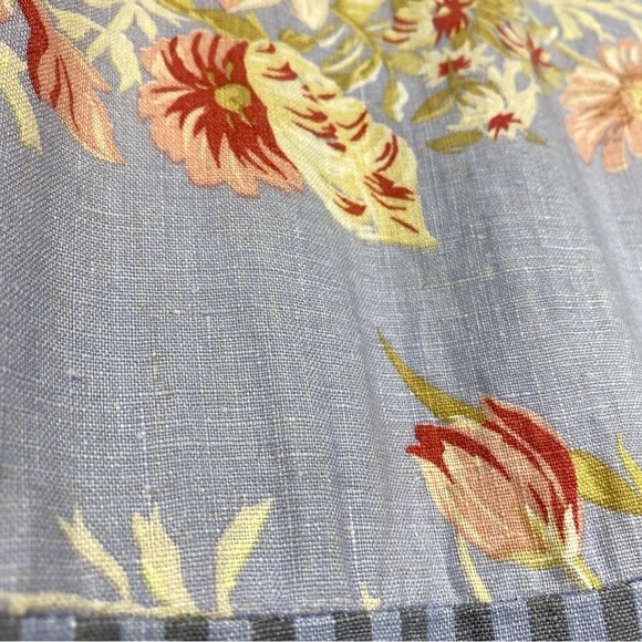 Vintage Carol Anderson 100% Linen Artsy Striped Floral Print Dress Set Sz Small - Picture 10 of 16